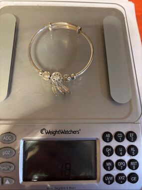 999 Silver Dream Catcher With Feathers Dangle Charms Bangle Bracelet
